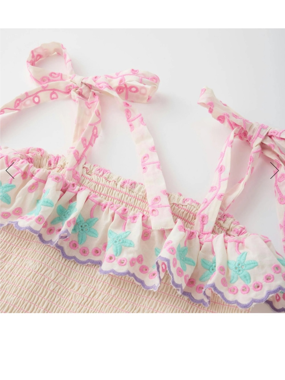 Alanna Shirred Embroidered Mini Dress - Picture 6 of 6